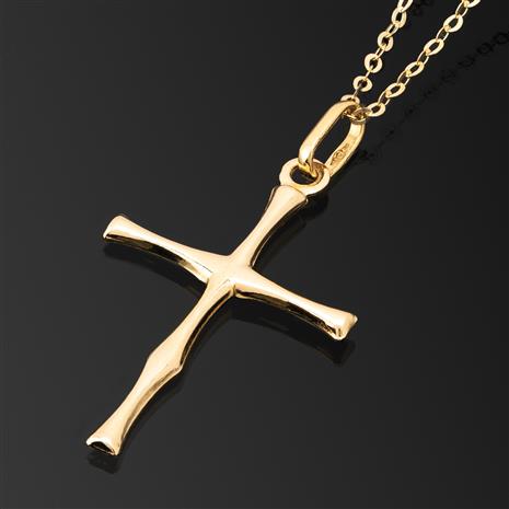 14K Gold Faithful Cross Pendant