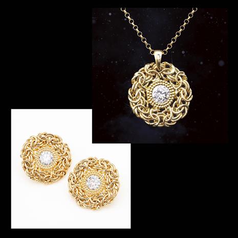 Bizantina Moissanite Necklace & Earrings