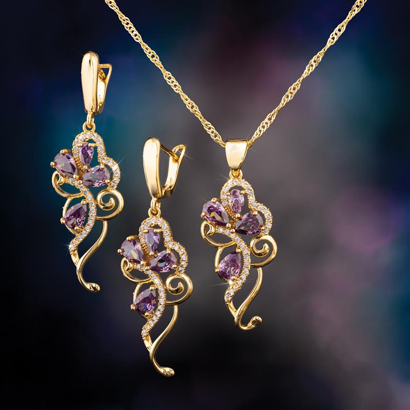 Dancing Iris Necklace & Earrings