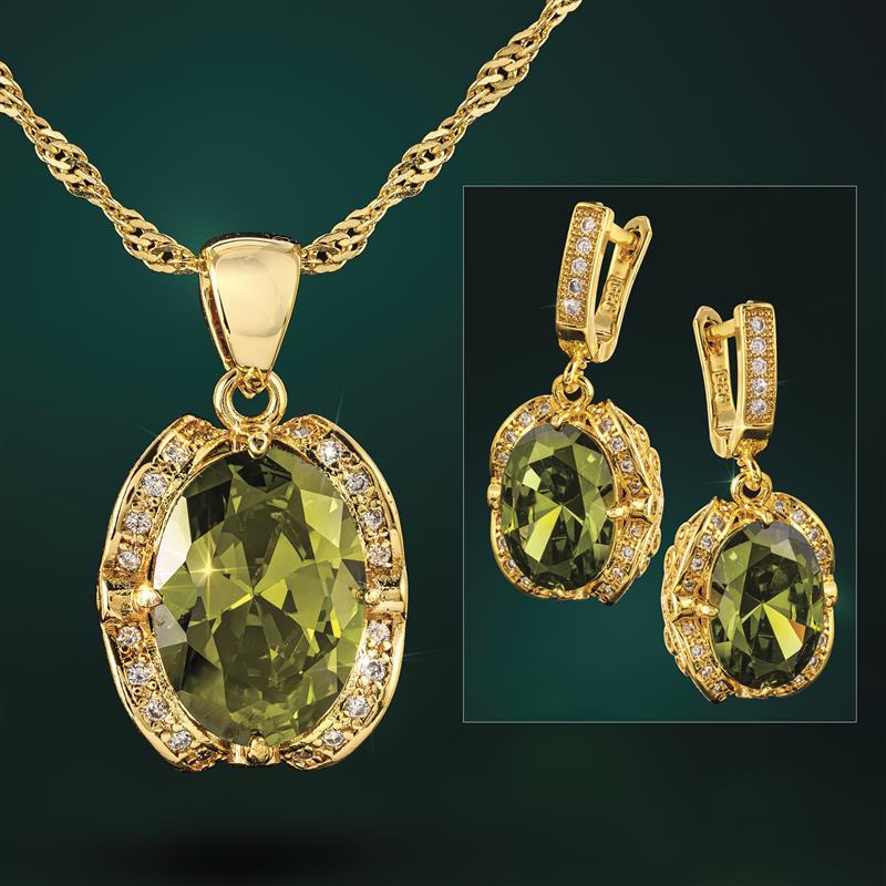 Green Elusion Necklace & Earrings