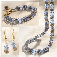 Summer Breeze Blue Murano Necklace, Bracelet & Earrings