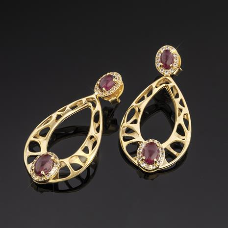 18K Gold-Vermeil Rhodolite Garnet Earrings