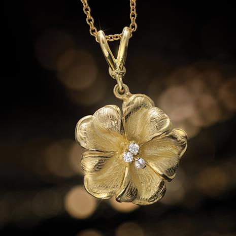 Italian-Made Rose of Sharon Necklace