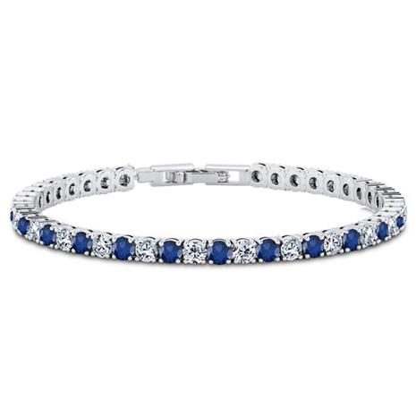 DiamondAura Tennis Bracelet (sapphire blue and white)