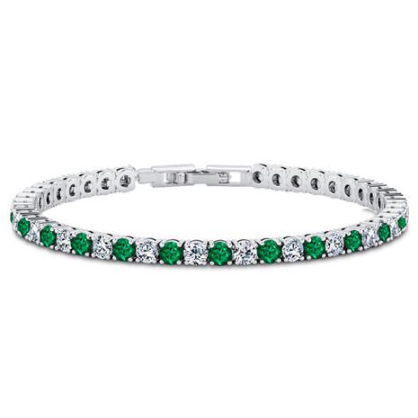 DiamondAura Tennis Bracelet (emerald green)