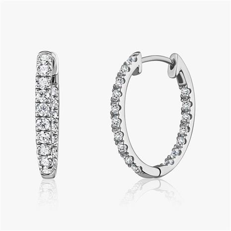 New Earth Lab Diamond In & Out Hoop Earrings 1 ctw (sterling silver)