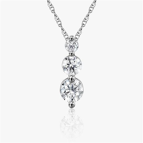 New Earth Lab Diamond 3-Stone Necklace 1 ctw (sterling silver)