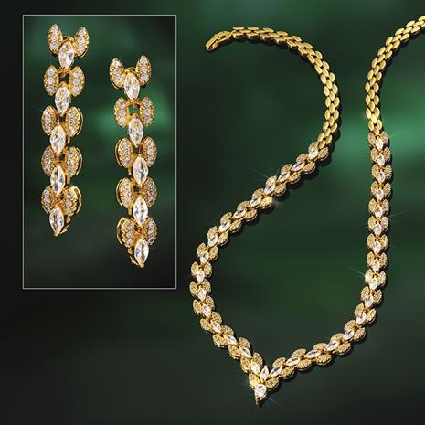 Golden Empress Necklace & Earring Set