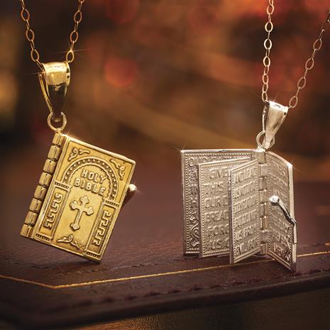 Holy Bible Necklace Set of Two
