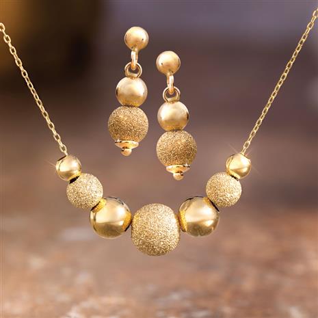 14k Gold Perlina d'Oro Necklace & Earrings