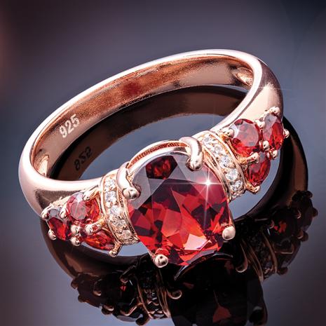 Bohemian Red Garnet Ring