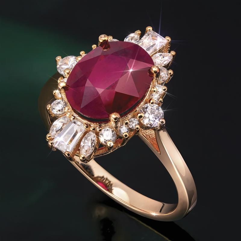 Ruby Sunburst Ring
