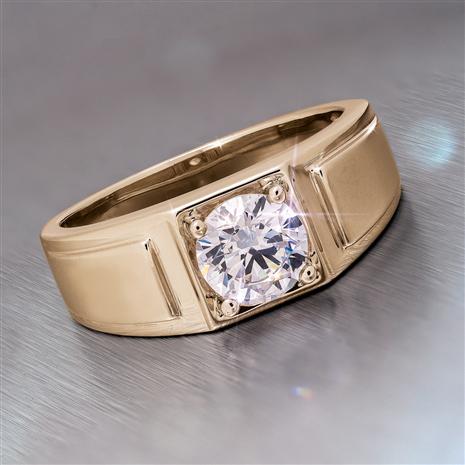 Yellow Gold-finished Sterling Silver Moissanite Starman Ring