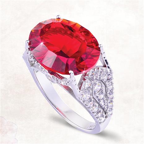 Red Helenite Empress Ring