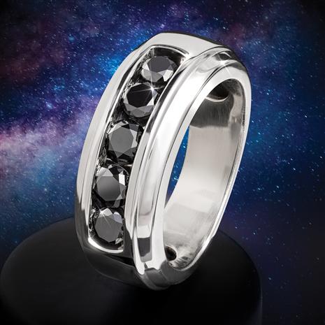 Interstellar Black Diamond Ring