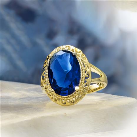 Blue Helenite Inferno Ring