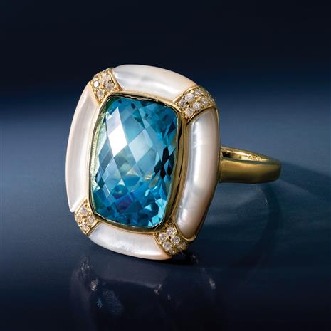 Sultan's Special Blue Topaz & Mother-of-Pearl Ring