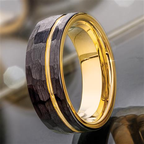 Thor's Tungsten Ring (Black and Gold)