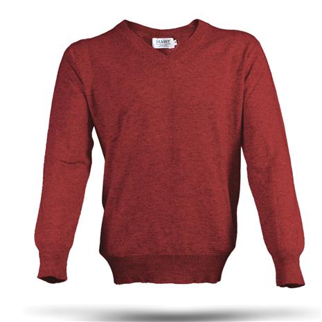 Cashmere V-Neck Sweater (Wine Red)