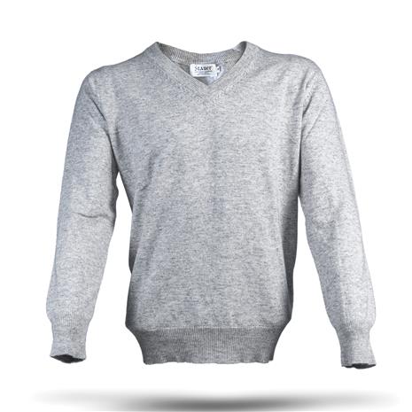 Cashmere V-Neck Sweater (Natural Gray)