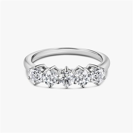 New Earth Lab Diamond 5-Stone Ring 1 ctw (Sterling Silver)