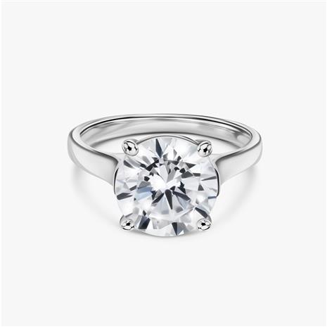 New Earth Lab Diamond Solitaire Ring 4 ct (sterling silver)