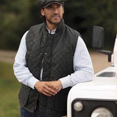 Men's Wax Diamond Quilted Lincoln Gilet