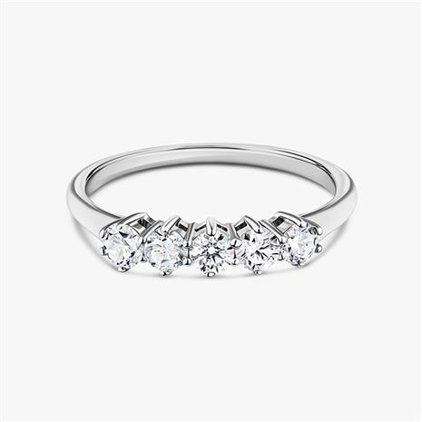 New Earth Lab Diamond 5-Stone Ring 1/2 ctw (Sterling Silver)